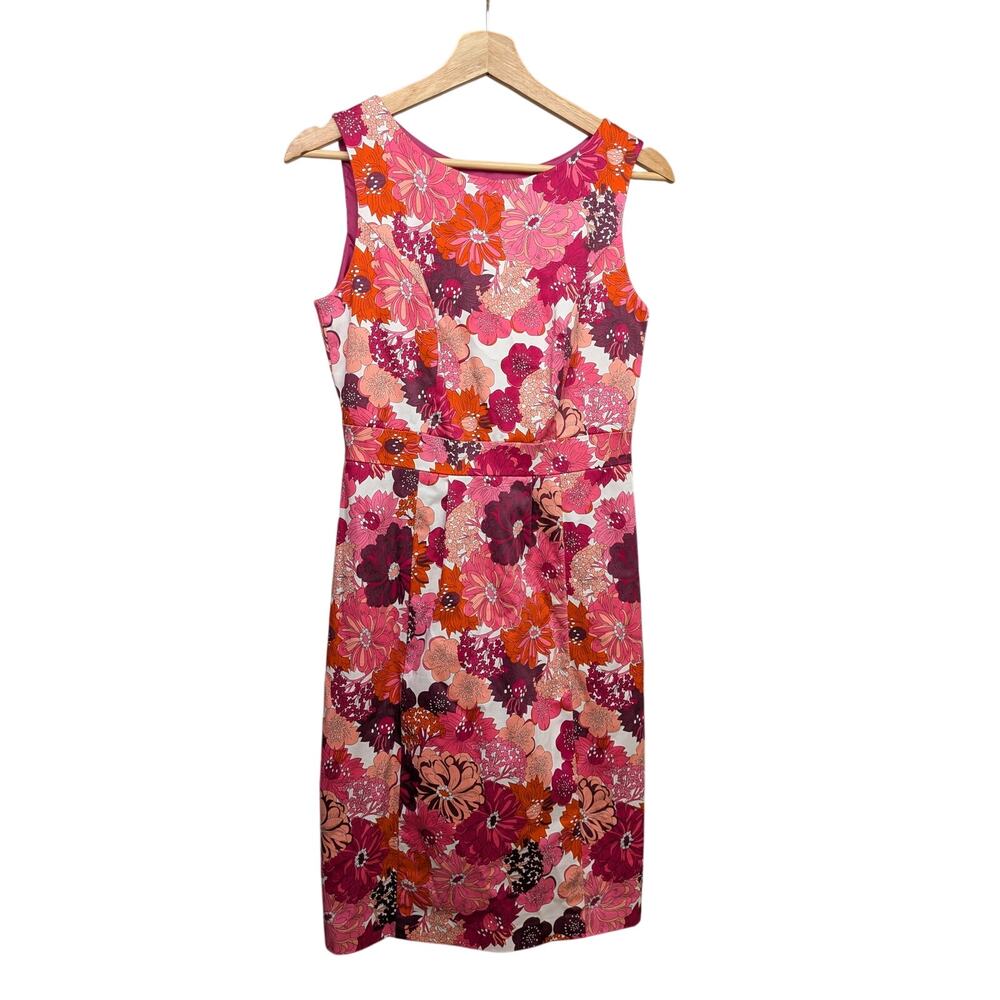Liberty of London for Target Retro Floral Sheath Dress Pink 100% Cotton Size 2